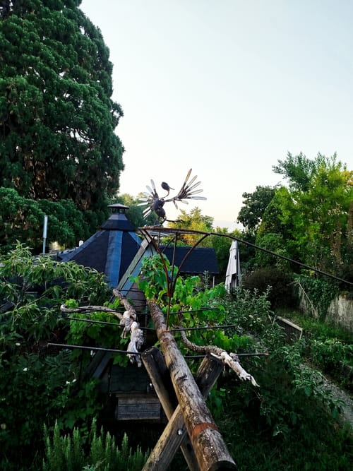 Décoration de jardin, sculpture en fer forgé
