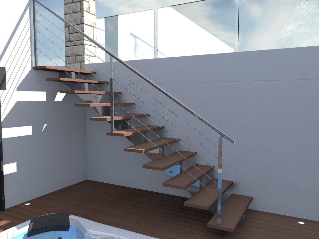 Escalier, image de synthèse avant-projet